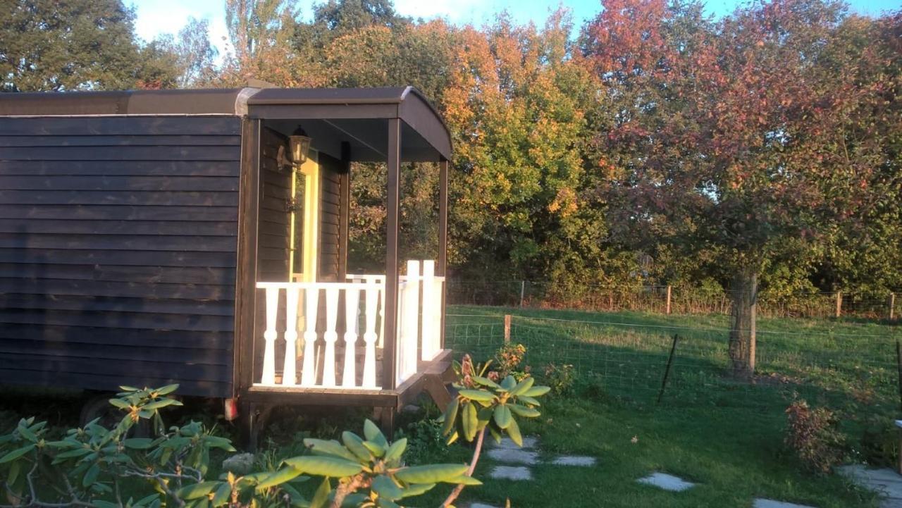 Pipowagen Elsebein Groningen Westerwolde Unieke Ligging Met Eigen Tuin En Vrij Uitzicht Over Veld Naar Natuurgebied Onstwedde Kültér fotó